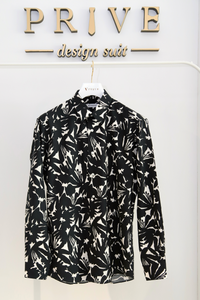 Botanical print shirt/Black