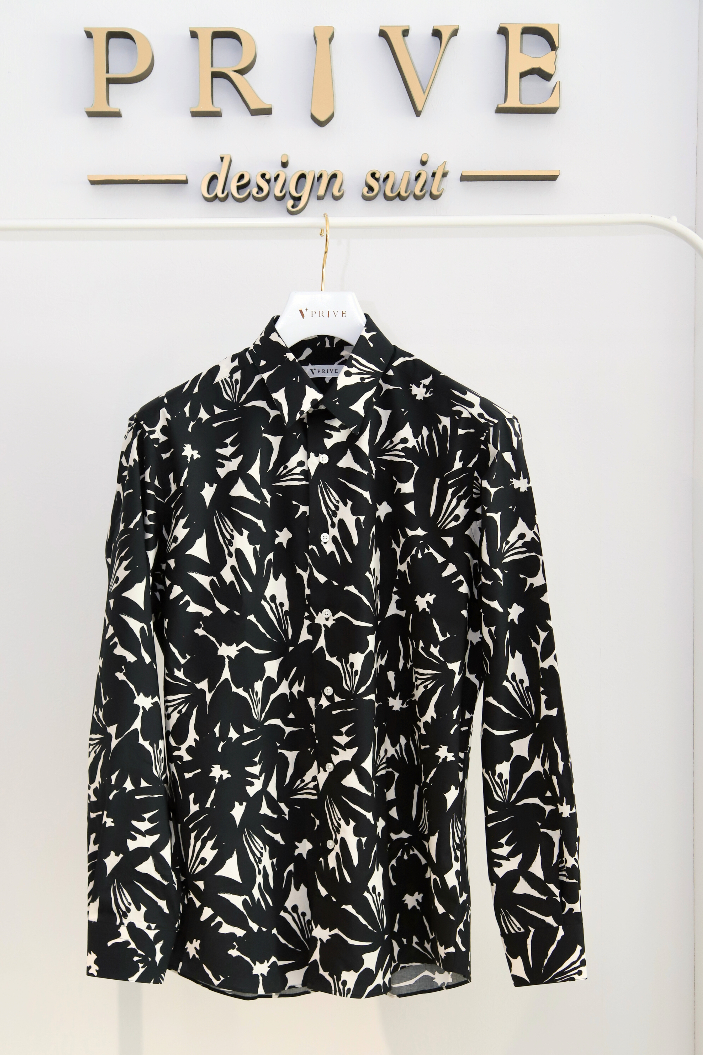 Botanical print shirt/Black