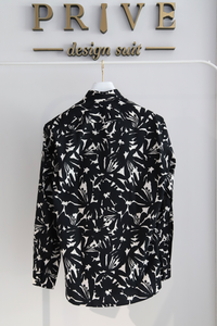 Botanical print shirt/Black