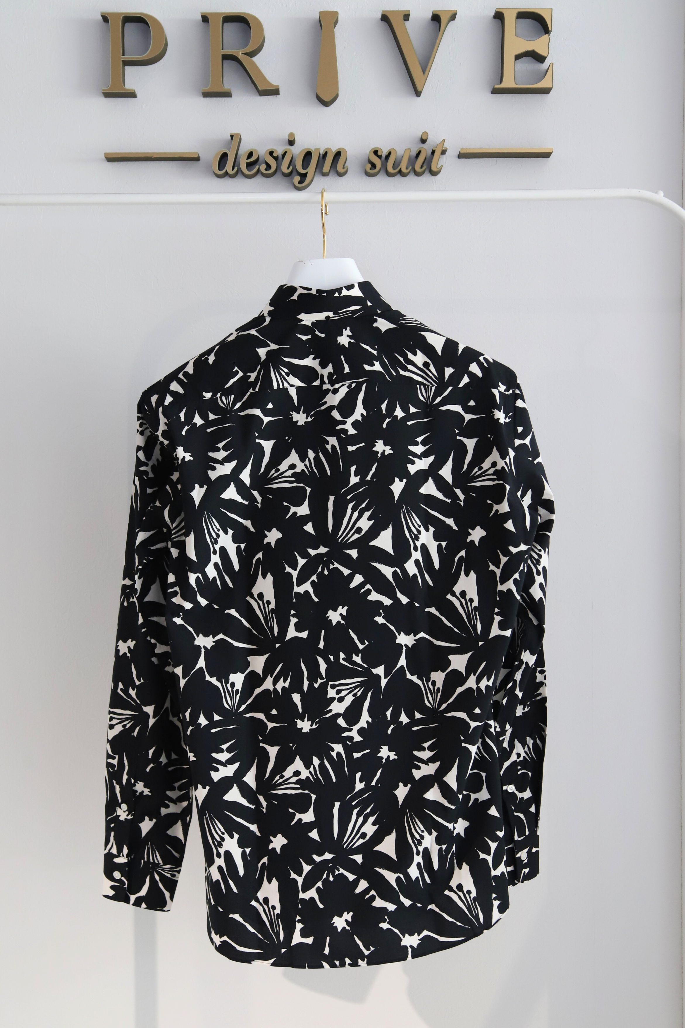 Botanical print shirt/Black