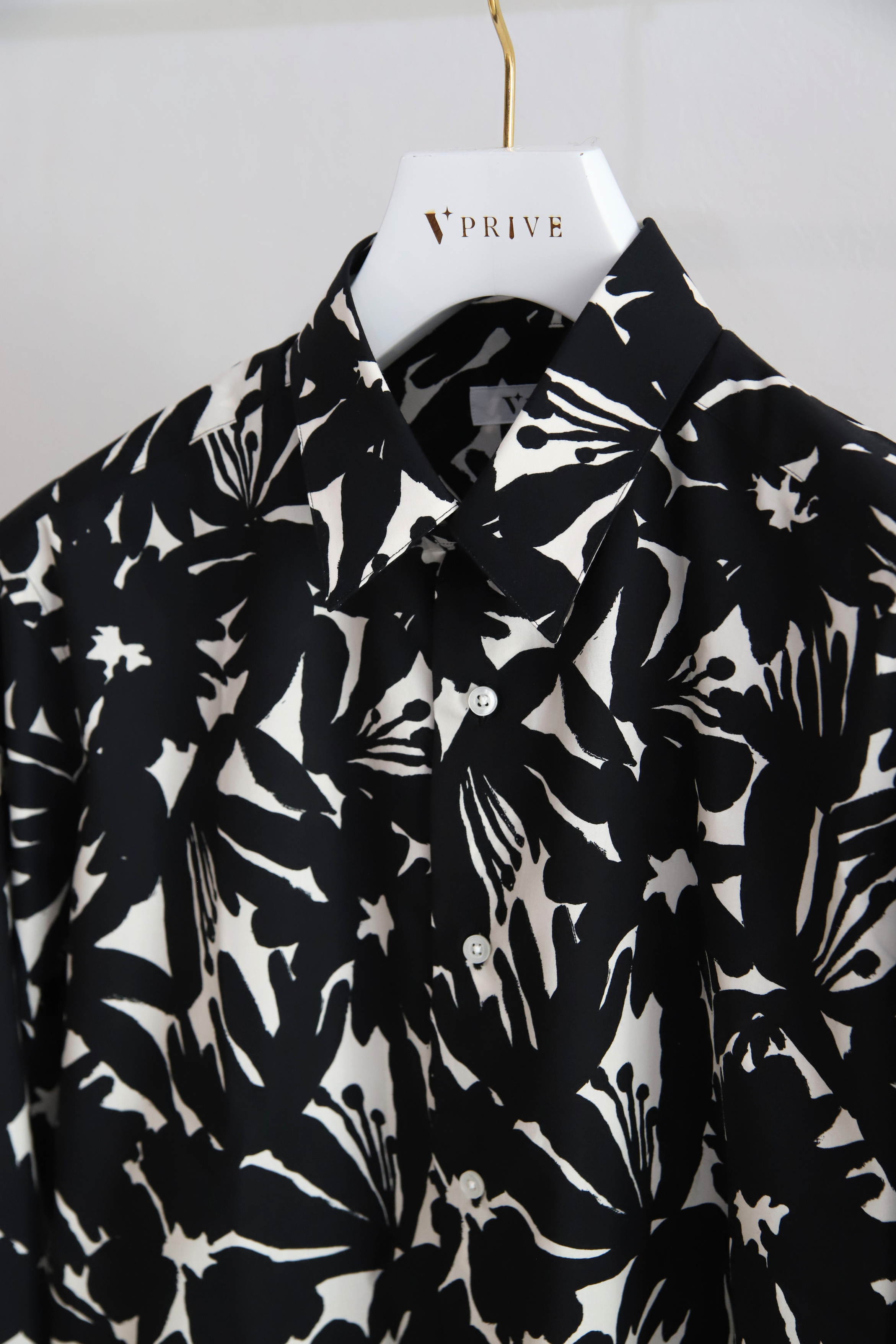Botanical print shirt/Black