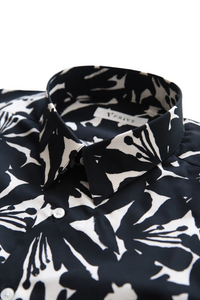 Botanical print shirt/Black
