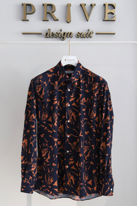 Botanical print shirt/Navy