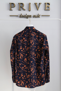 Botanical print shirt/Navy