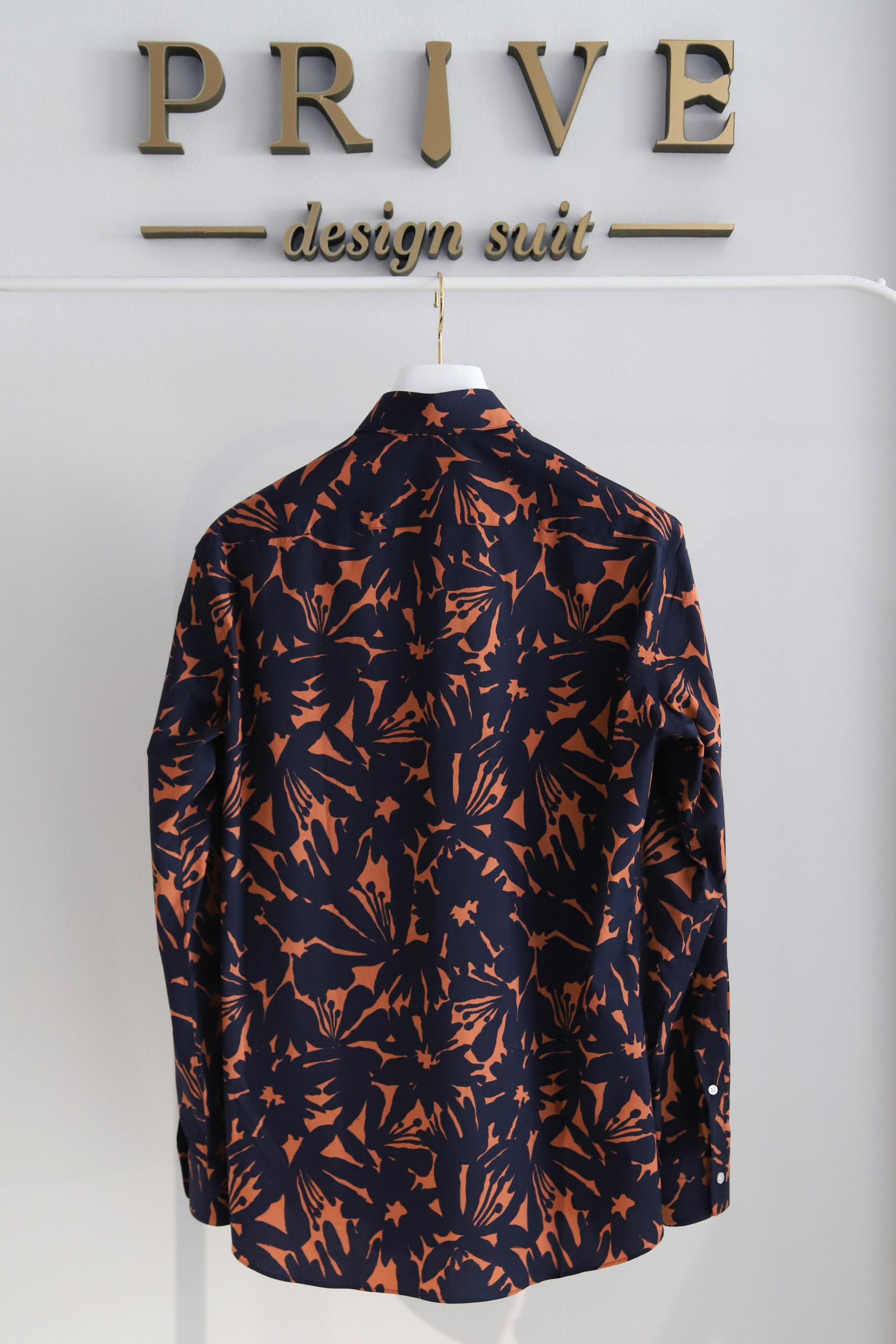 Botanical print shirt/Navy
