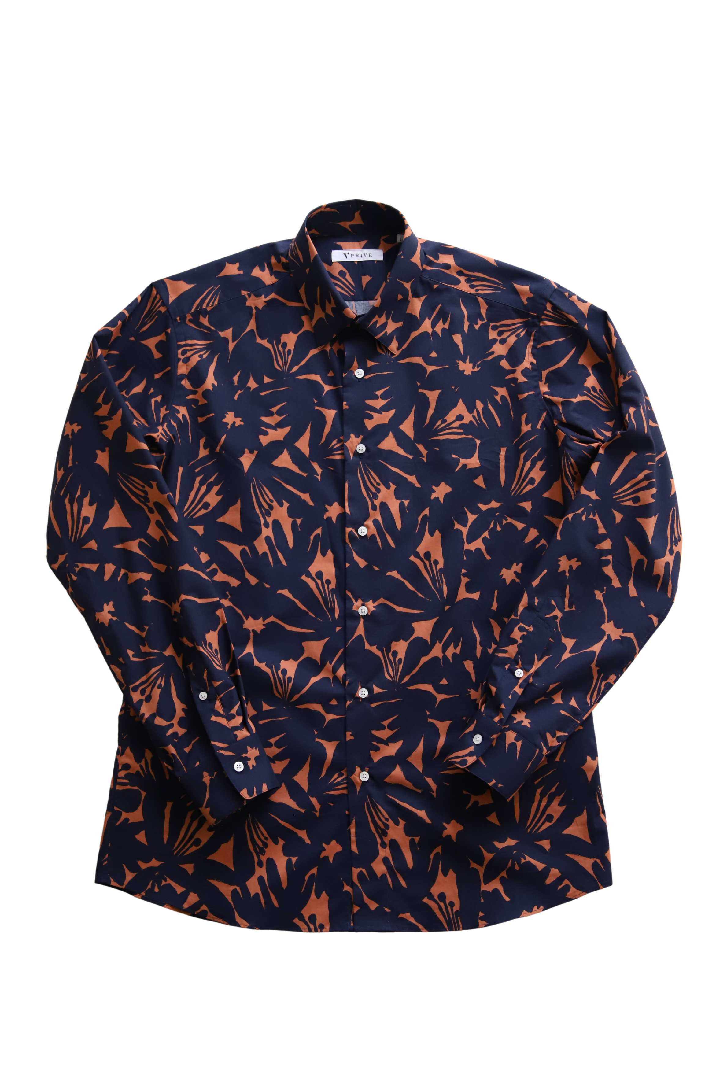 Botanical print shirt/Navy