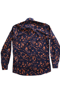 Botanical print shirt/Navy