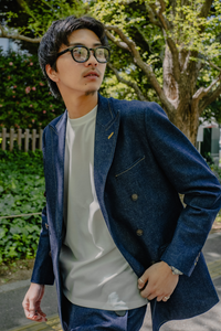 Denim Double Setup/Blue × Orange Stitch