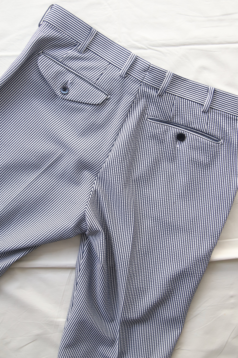 Seersucker Double Pants/Blue