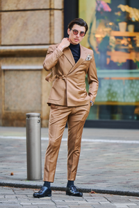 Belted Design Jacket Setup/Brown