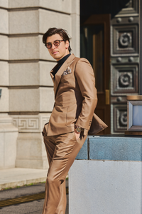 Belted Design Jacket Setup/Brown
