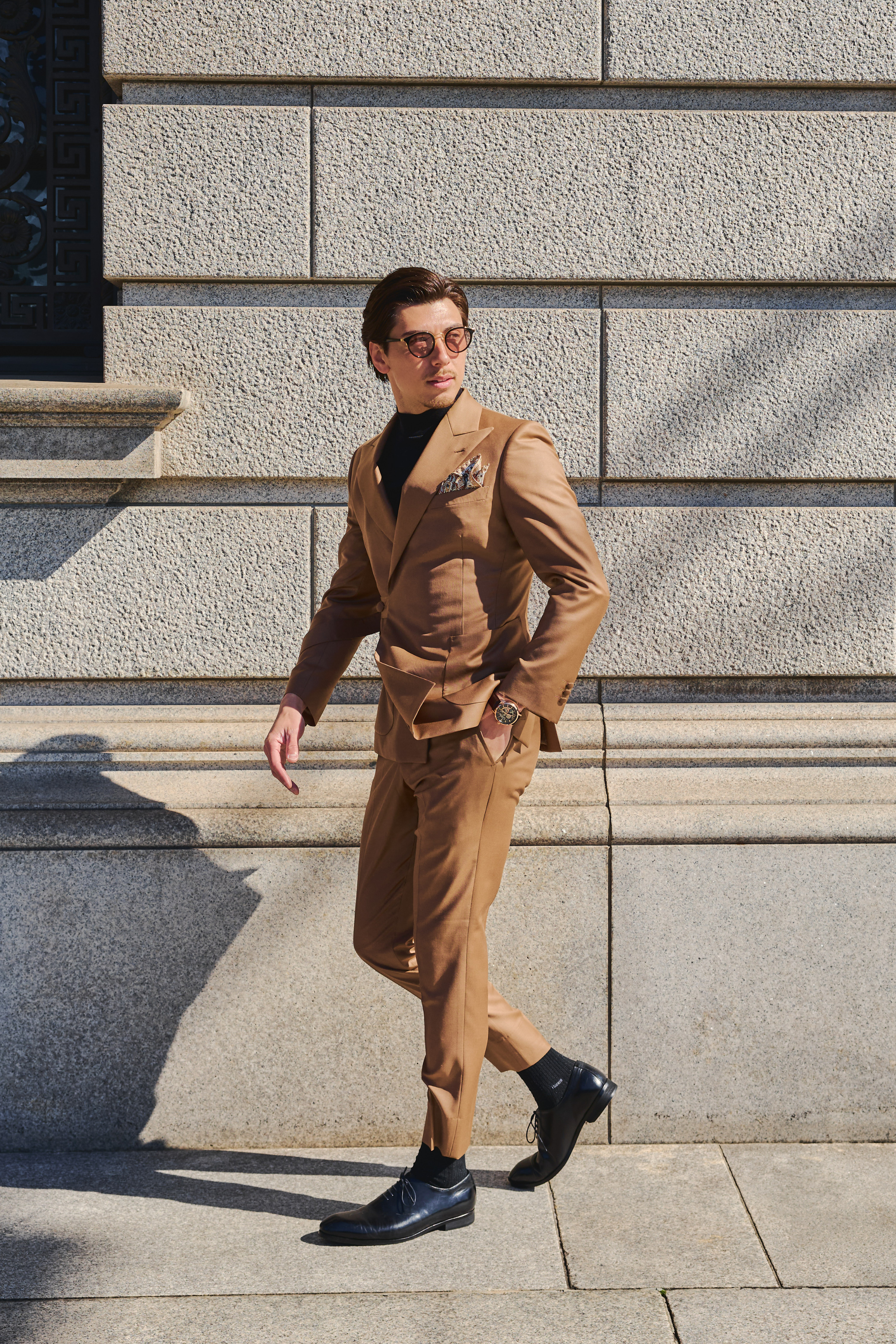 Belted Design Jacket Setup/Brown