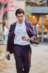Collarless Single Jacket Setup/Winered