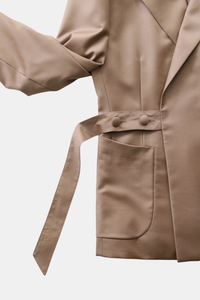 Belted Design Jacket Setup/Brown