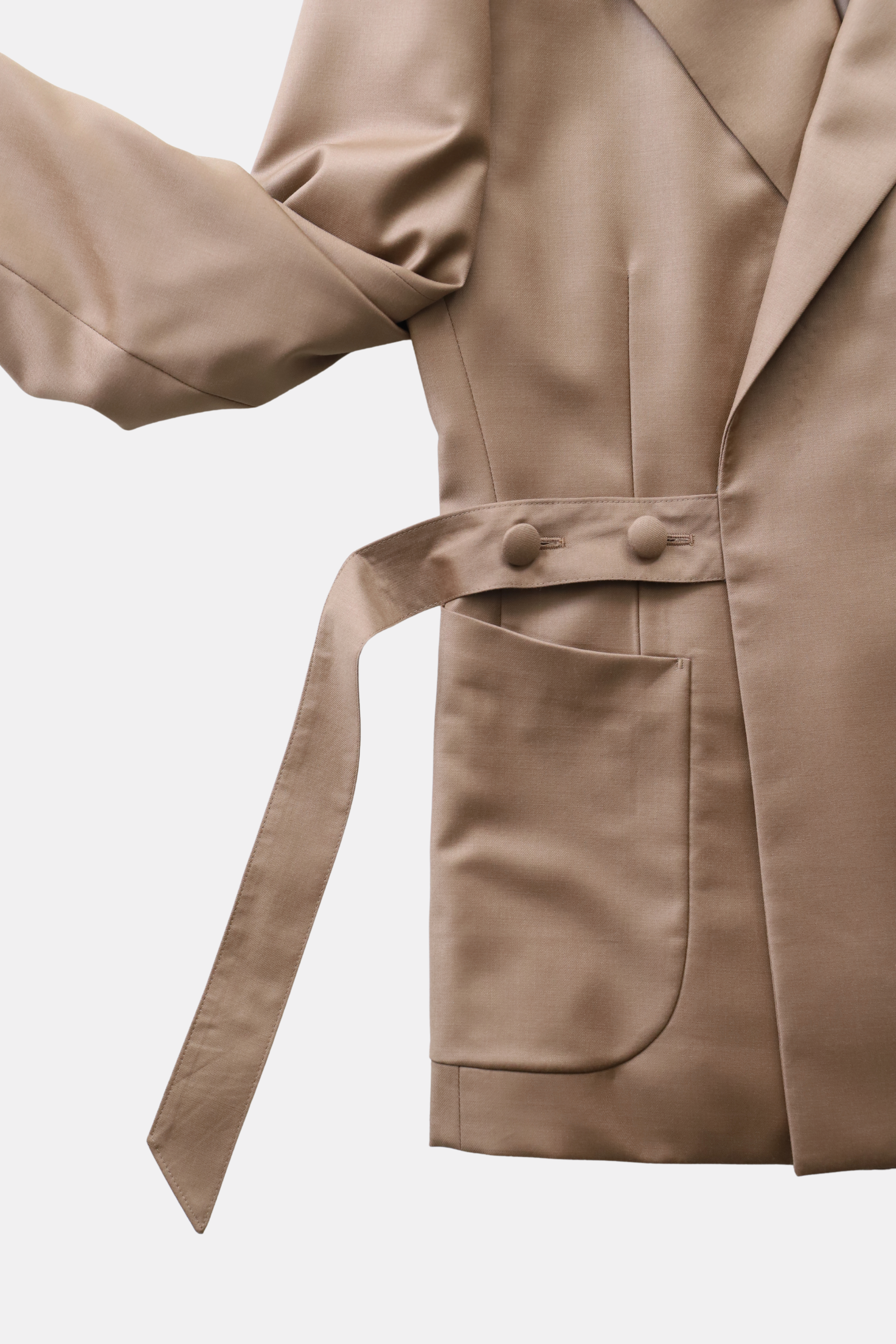 Belted Design Jacket Setup/Brown