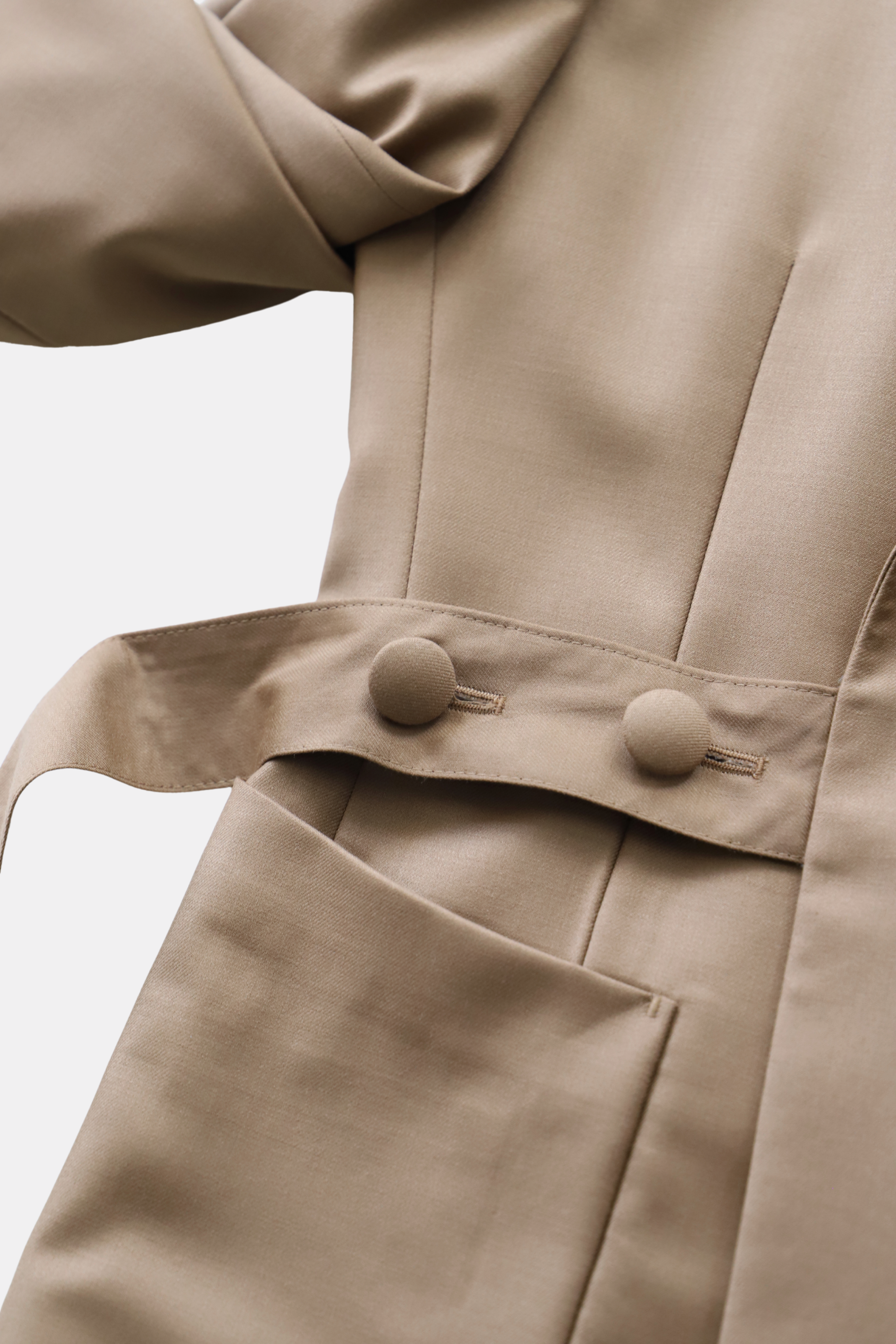 Belted Design Jacket Setup/Brown