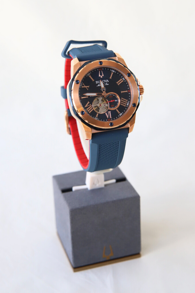 【BULOVA】98A227/Marine Star（Rose gold×Blue）
