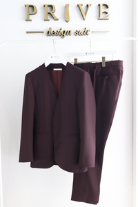 Collarless Single Jacket Setup/Winered