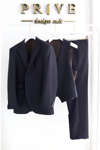 Basic Gloss Single 3P Suit/Navy
