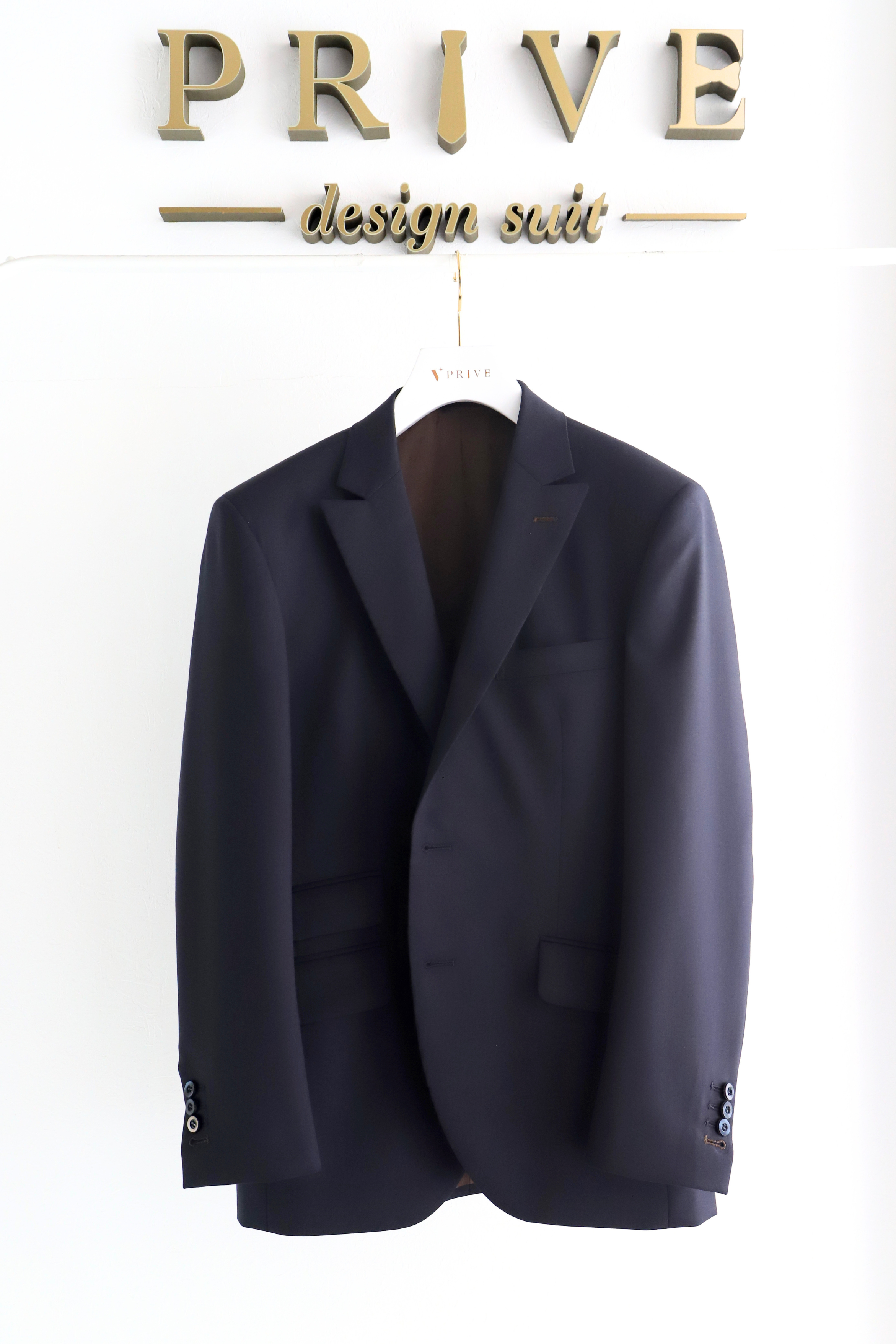 Basic Gloss Single 3P Suit/Navy