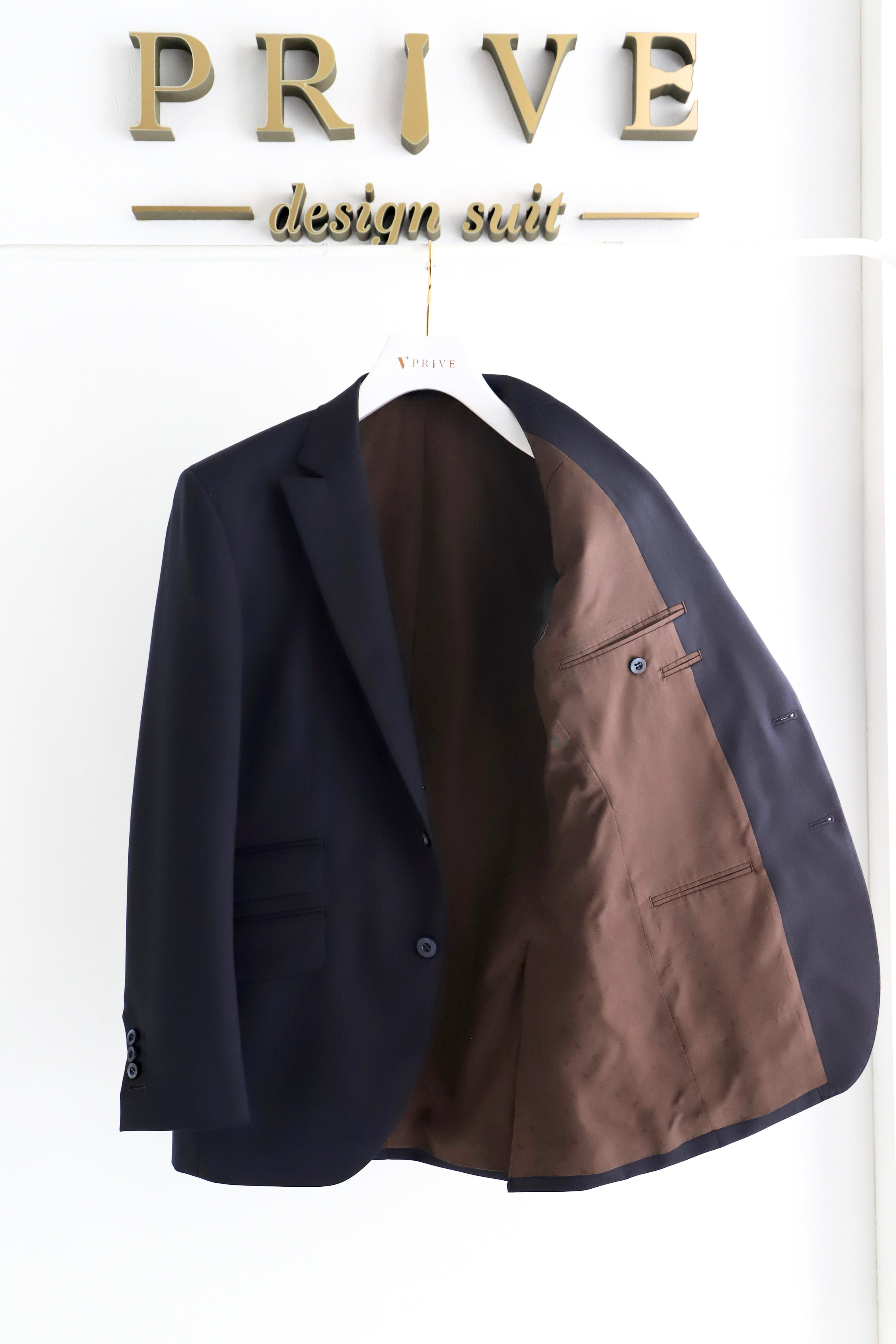 Basic Gloss Single 3P Suit/Navy