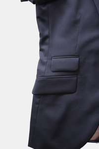 Basic Gloss Single 3P Suit/Navy