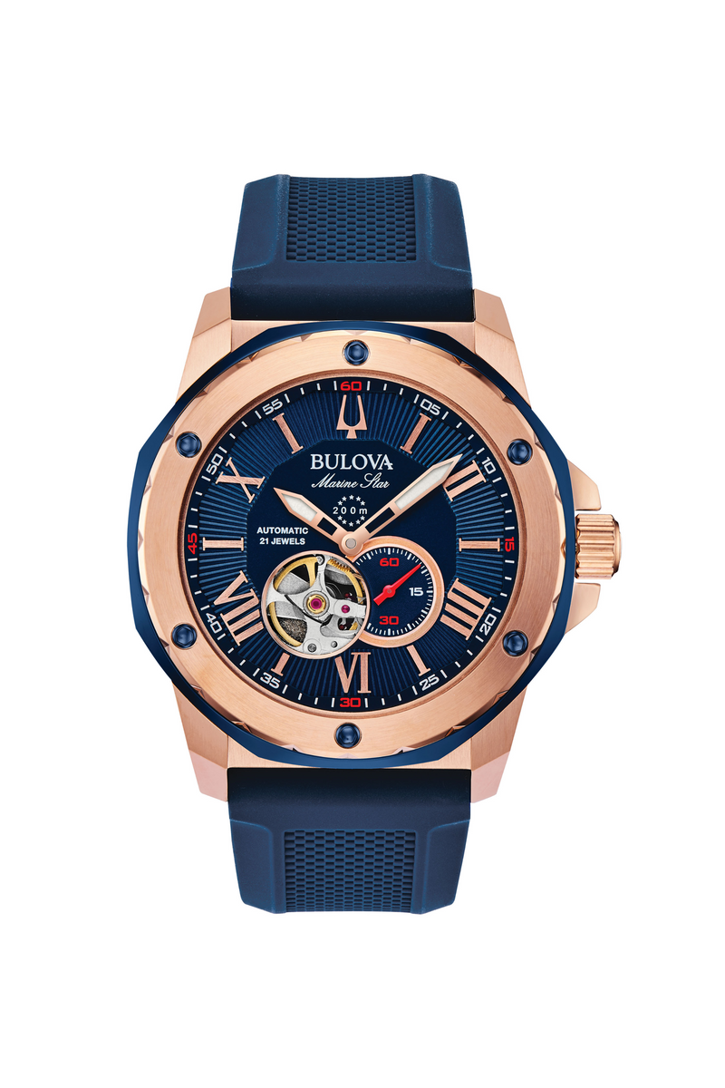 【BULOVA】98A227/Marine Star（Rose gold×Blue）