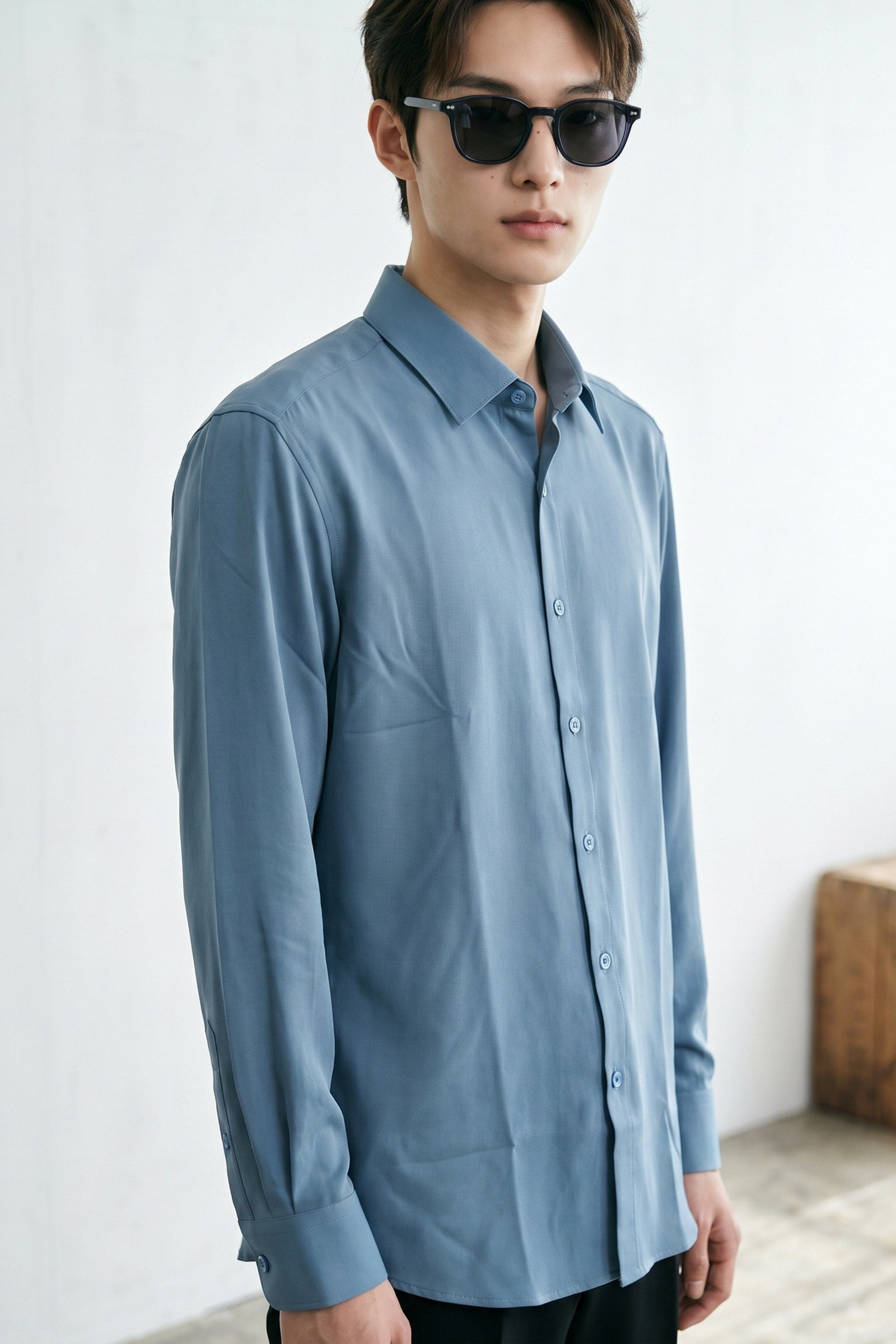 K Dress Shirt/Saxblue