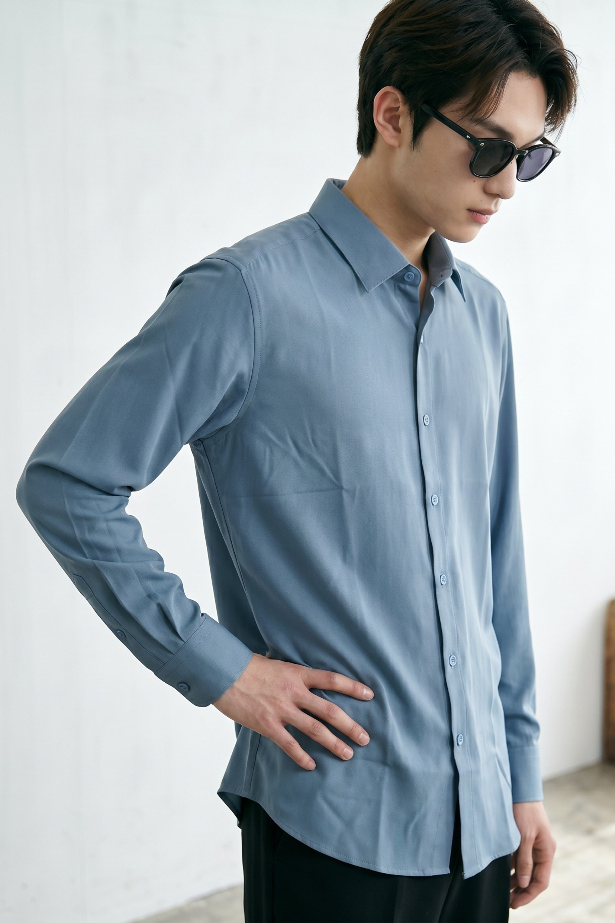 K Dress Shirt/Saxblue