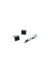 Cufflinks & TiePin Set/Square Black