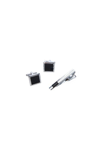 Cufflinks & TiePin Set/Square Black