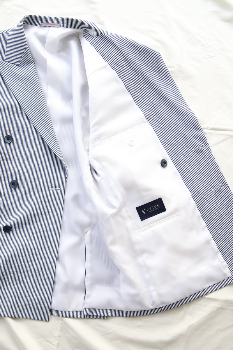 Seersucker Double Jacket/Blue