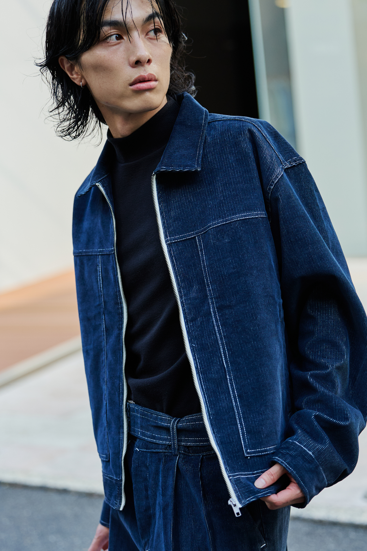 【WEB限定】Corduroy Tracker Wide Setup/Blue
