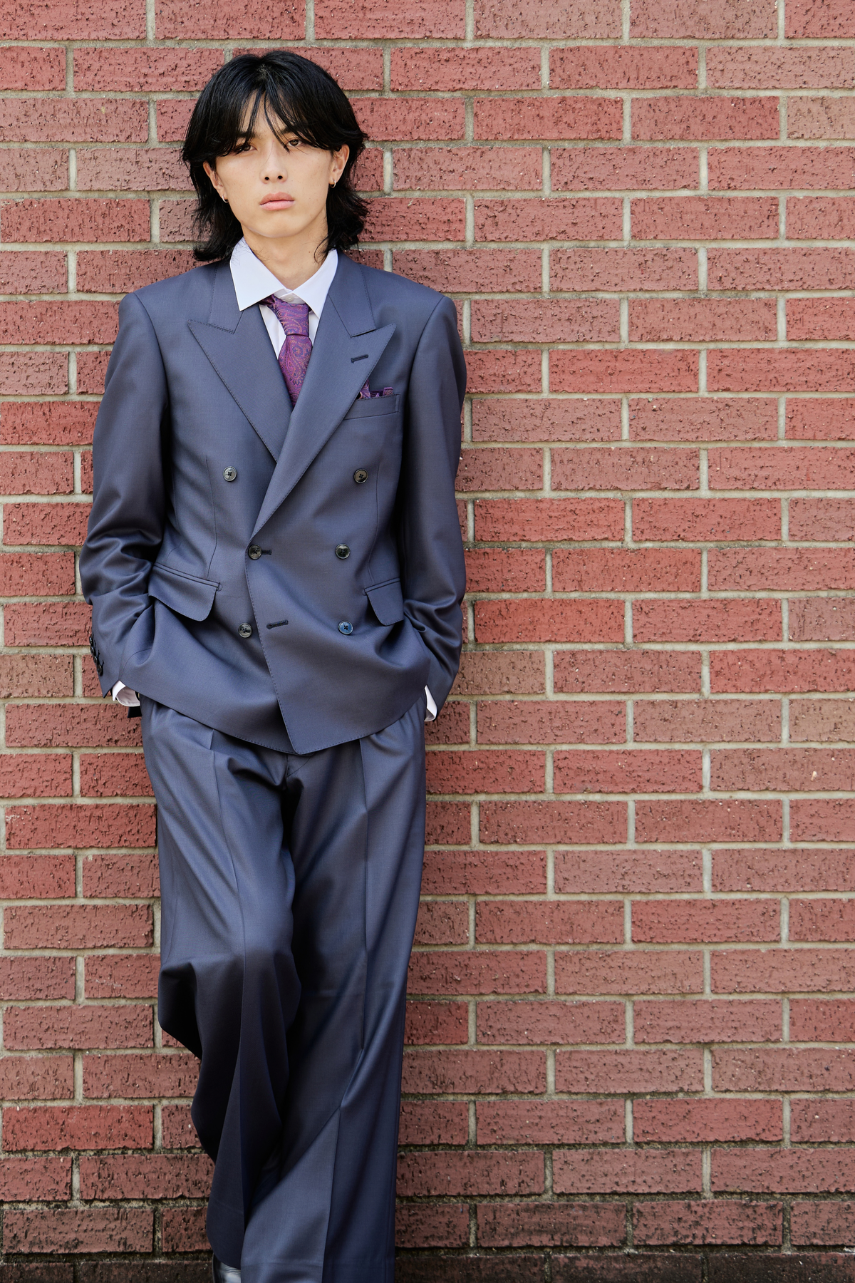 Oversized A Line Setup/Navy×Grey
