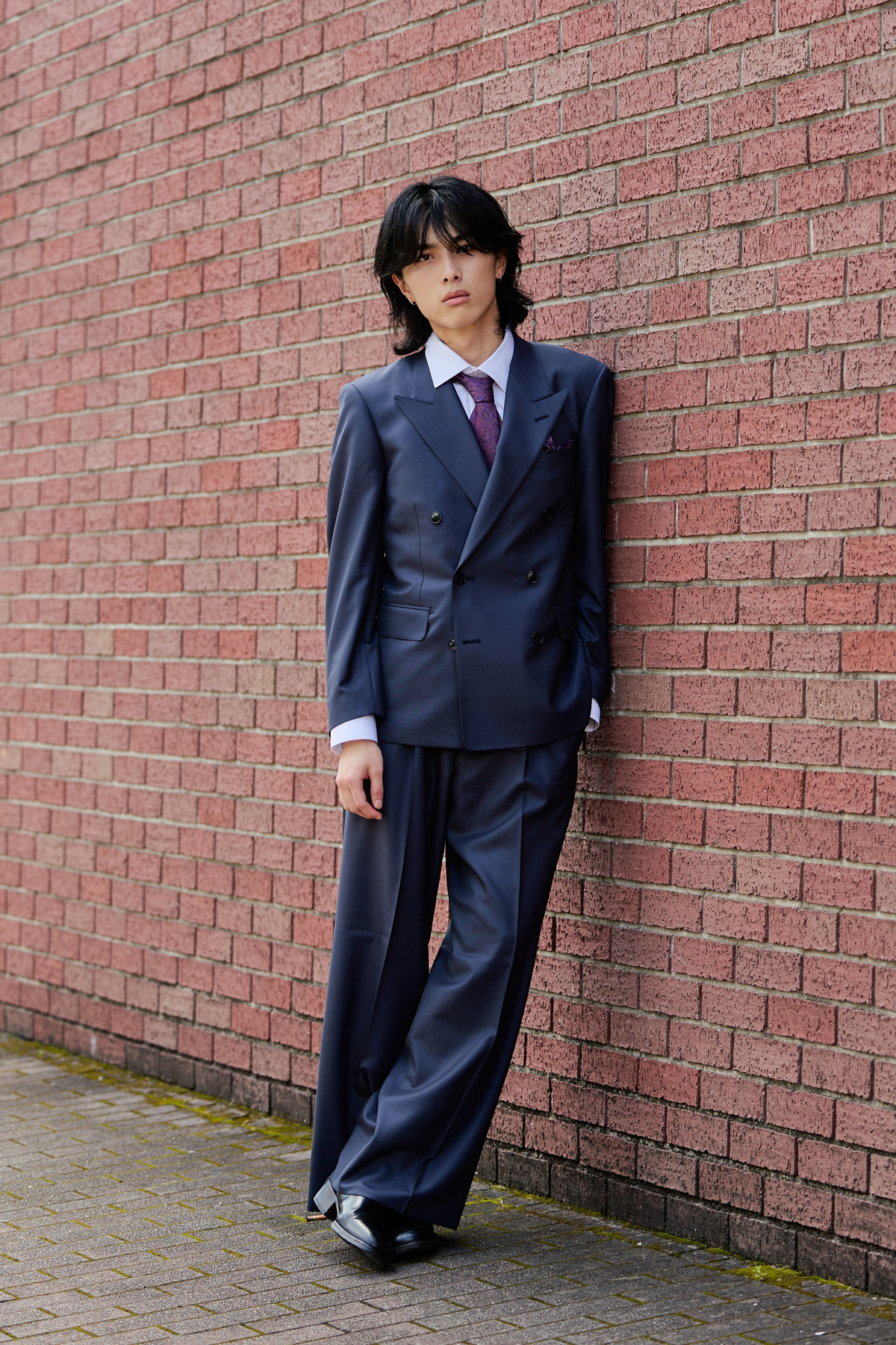 Oversized A Line Setup/Navy×Grey