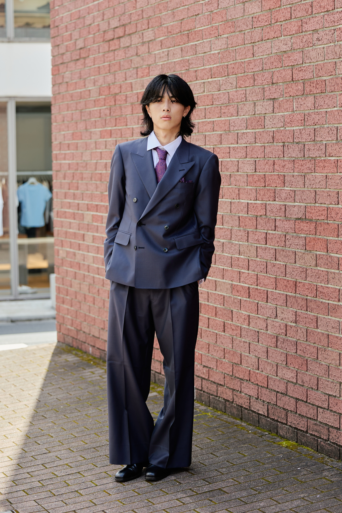 Oversized A Line Setup/Navy×Grey