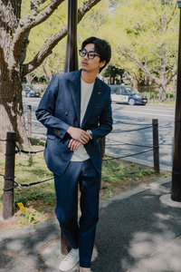 Denim Double Setup/Blue × Orange Stitch