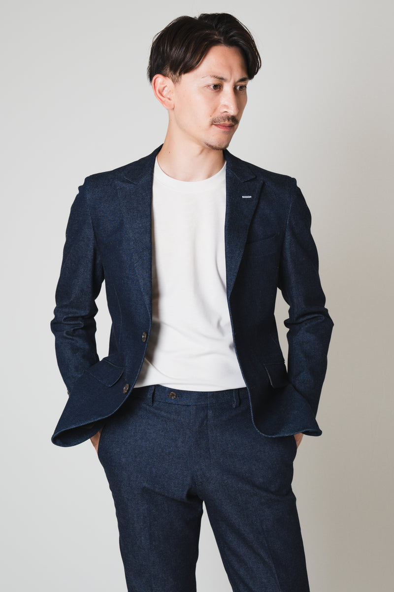 Denim Single Jacket／ブルー