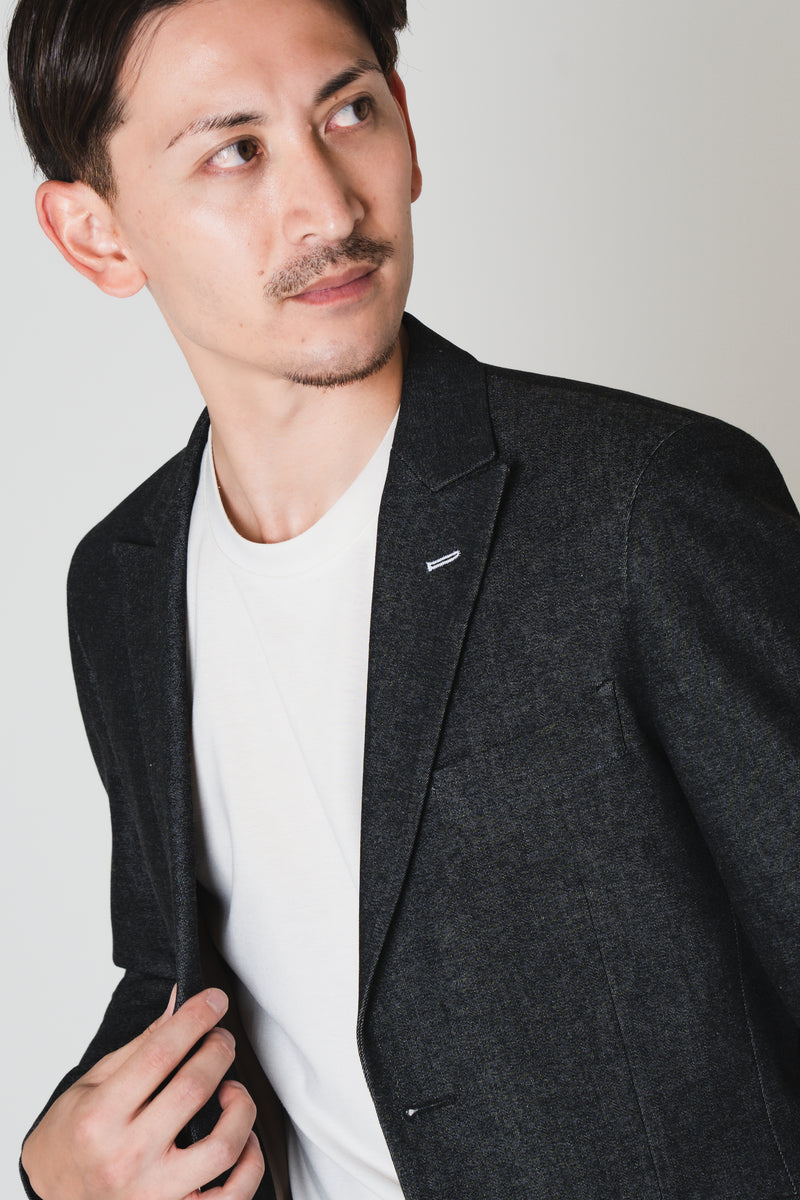 Denim Single Jacket／ブラック