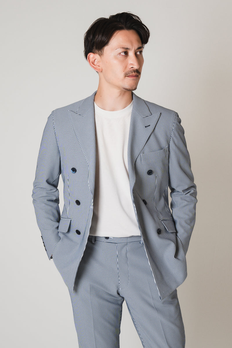 Seersucker Double Jacket/Blue