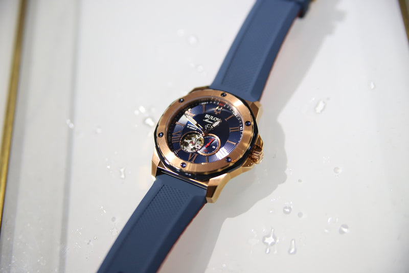 【BULOVA】98A227/Marine Star（Rose gold×Blue）