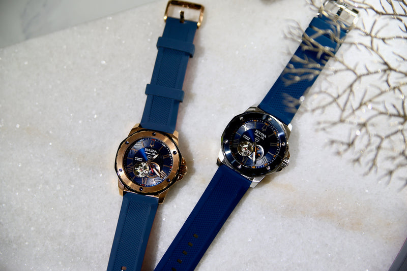 【BULOVA】98A227/Marine Star（Rose gold×Blue）
