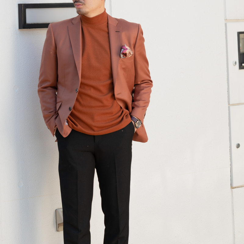 High neck knit/Orange