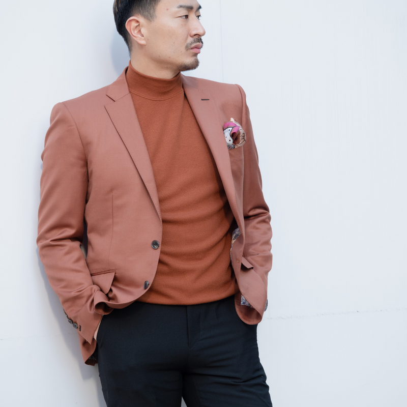 High neck knit/Orange